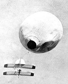 Balloon lift of Santa Clara glider, 1905
